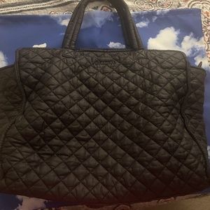 MZ WALLACE Large Box Tote Quilted Bag Black EUC